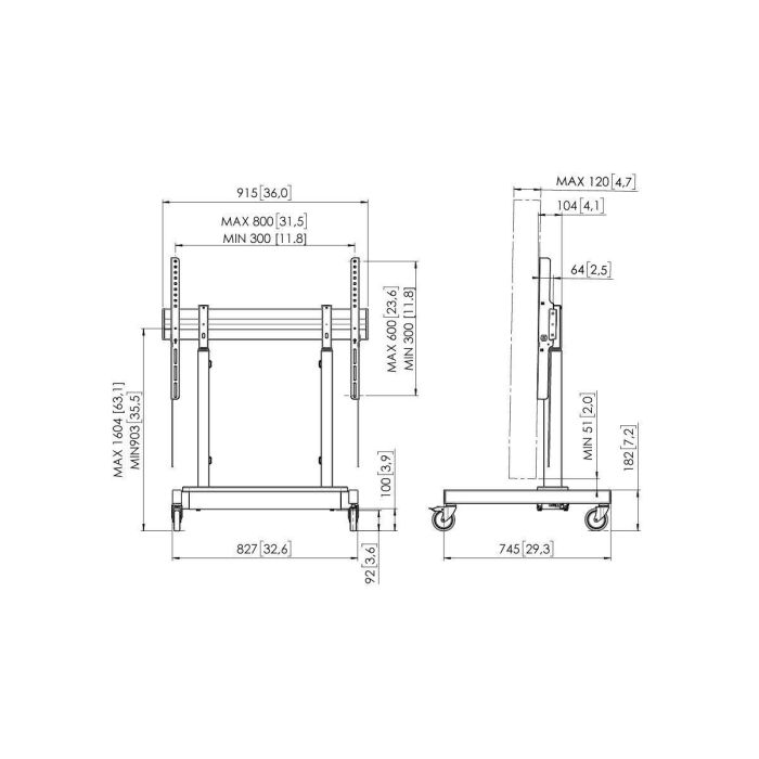 Trolley Vogel's RISE 3205 43" 86" 3 Trolley Vogel's RISE 3205 43" 86" 3