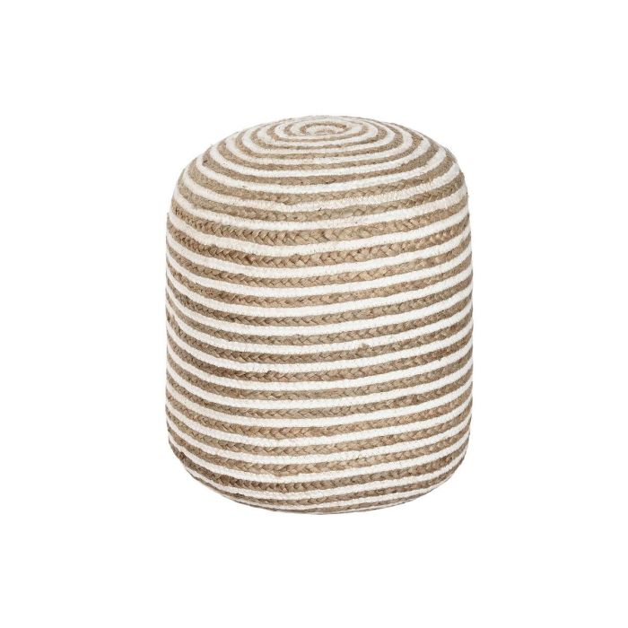 Reposapies Boho DKD Home Decor Natural Blanco 40 x 45 x 40 cm