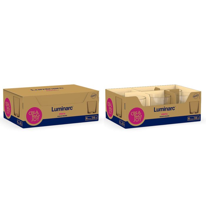 Vaso para Cerveza Luminarc Pinta Transparente Vidrio 360 ml (6 Unidades) 2