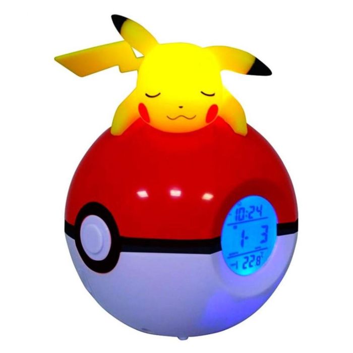 Teknofun Despertador Digital con Lámpara LED Pikachu Pokémon - Reloj, Fecha, Hora, Temperatura, Radio FM, Diseño Pokeball Teknofun Despertador Digital con Lámpara LED Pikachu Pokémon - Reloj, Fecha, Hora, Temperatura, Radio FM, Diseño Pokeball