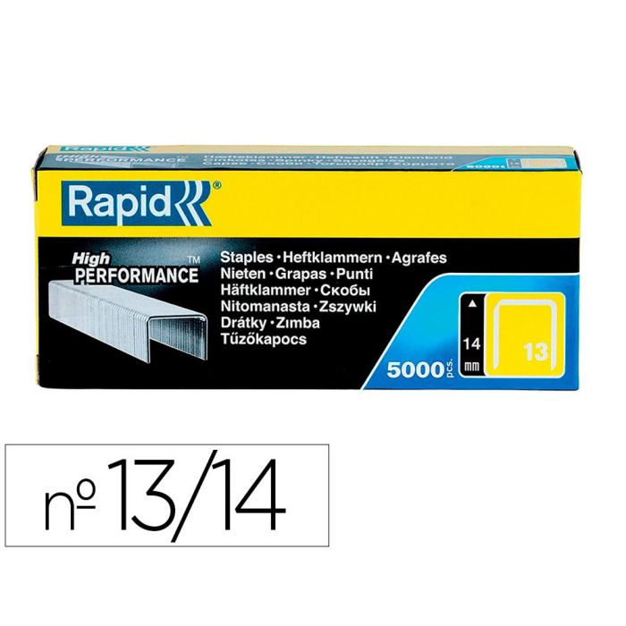 Grapas Rapid 13-14 mm Galvanizada Caja De 5000 Unidades