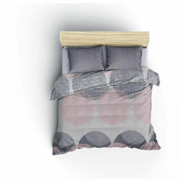 ASI8681875557114 Juego de Cama 100% Algodón Gris con 1 Funda Nórdica 220x240 cm y 2 Fundas de Almohada 60x60 cm 3