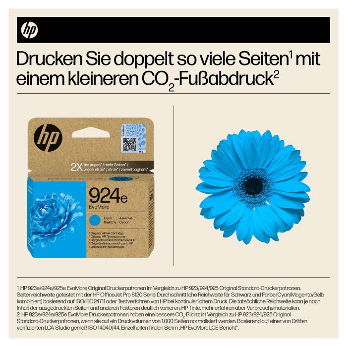 HP Cartucho de Tinta Original 924e Cian XL Alto Rendimiento 800 páginas 1