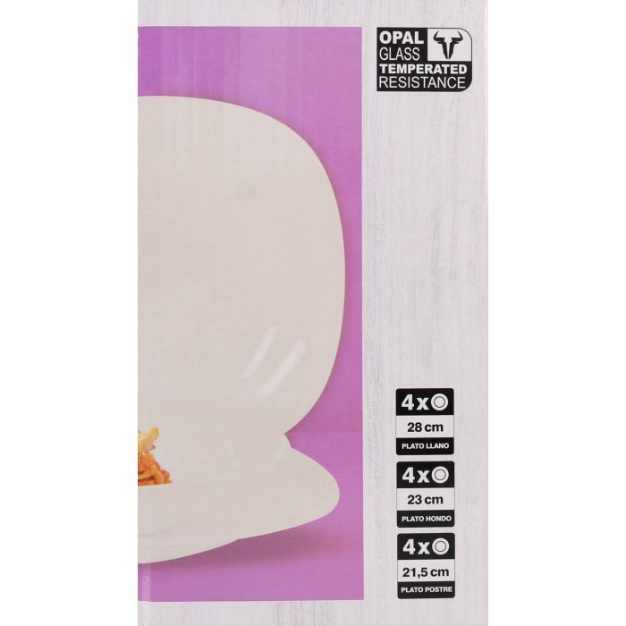 La Mediterranea Vajilla 12 Piezas Cuadrada Opal Colección Palaos Mediana 5