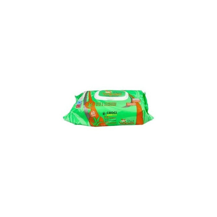 Nayeco Toallitas Húmedas con Aloe y Clorhexidina para Perros y Gatos - 40 Unidades