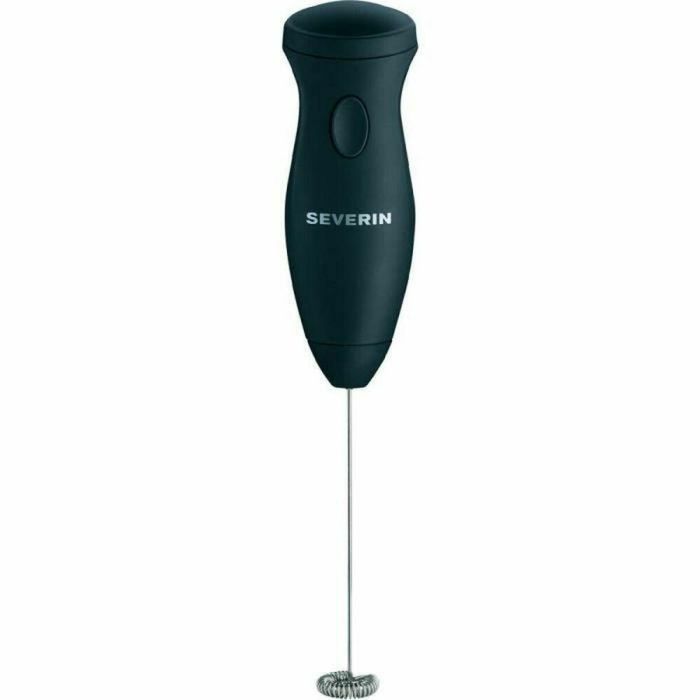 Severin SM3590 Espumador de leche compacto y manejable, para espuma cremosa, 11.500 rpm, pulsador, pilas incluidas, negro