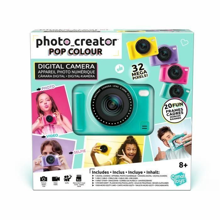 Canal Toys CTCLK043 Cámara Digital Pop, Creador de Fotos, Color Verde, con Tarjeta SD de 32GB incluida 4