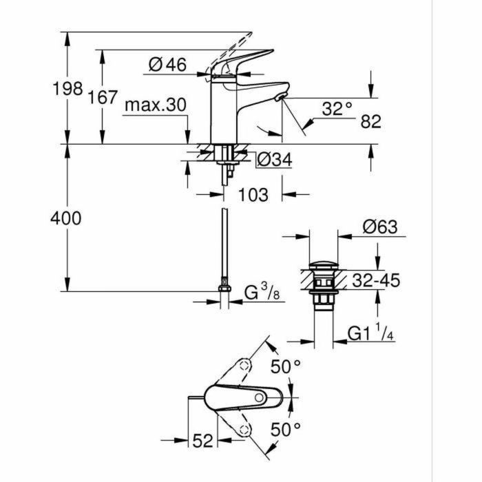 Grohe 24319001 Mezclador Monomando Lavabo Swift con Seguridad para Niños Talla S 5 Grohe 24319001 Mezclador Monomando Lavabo Swift con Seguridad para Niños Talla S 5