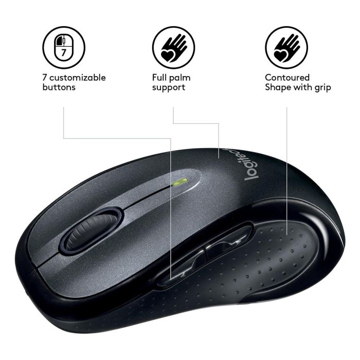 Logitech M510 Ratón Inalámbrico RF Láser Negro