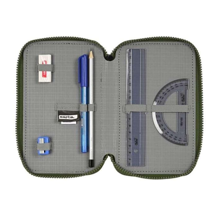 Plumier Triple Safta Dark forest Negro Verde 12.5 x 19.5 x 5.5 cm (36 Piezas) 3