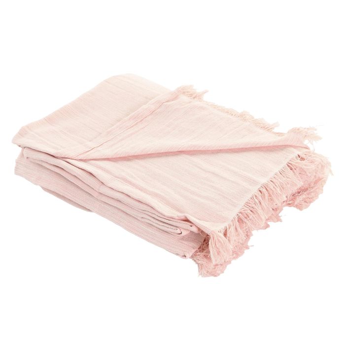 Plaid Basicos DKD Home Decor Rosa Blanco 260 x 0.1 x 230 cm (2 Unidades) Plaid Basicos DKD Home Decor Rosa Blanco 260 x 0.1 x 230 cm (2 Unidades)