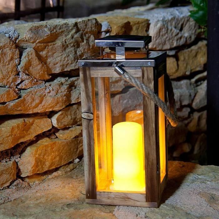 Lumisky LUM3760093542166 Linterna Solar OAKY, con Efecto Vela y Luz LED Blanco Cálido 2