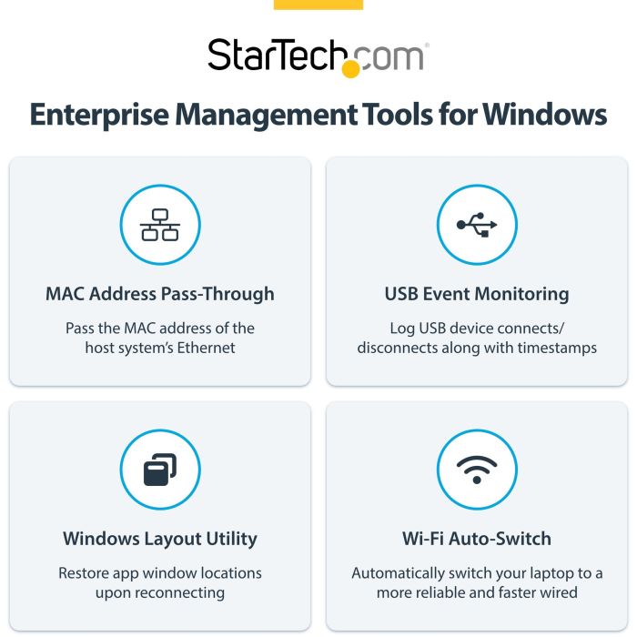 Hub USB Startech 116E-USBC-DOCK 4 Hub USB Startech 116E-USBC-DOCK 4