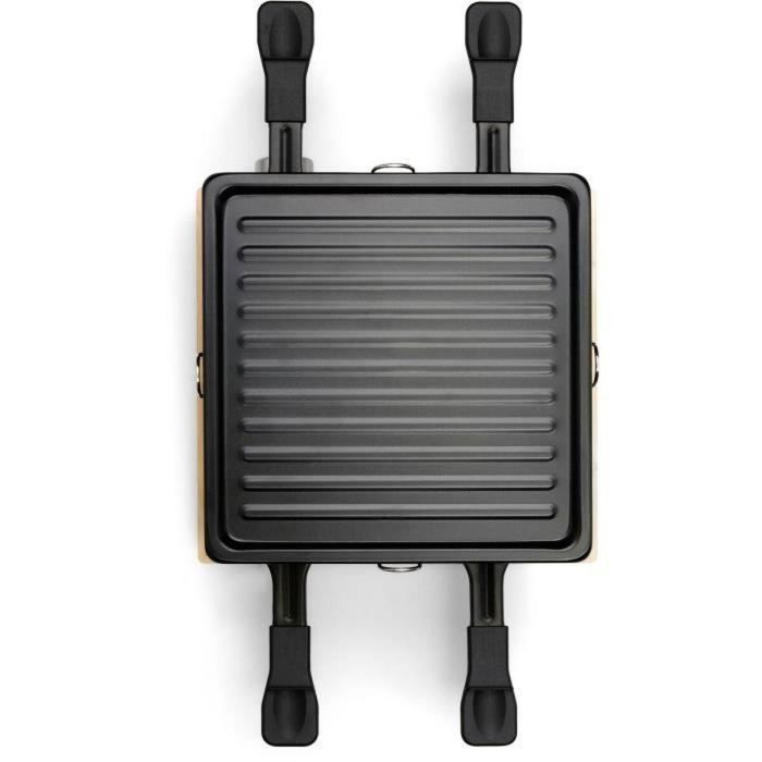 Livoo DOC311 Raclette para 4 personas, 800W, bandeja grill antiadherente extraíble, termostato regulable 4