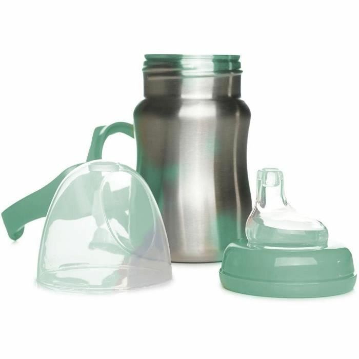 Thermobaby THE3023191861189 Vaso de aprendizaje Acero Inoxidable 180 ml Verde Cactus Ergonómico Antigoteo 1