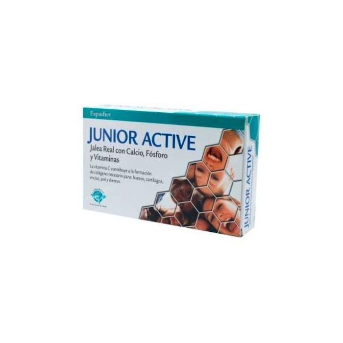 ESPADIET Jalea Real Junior Active 20 Ampollas para Vitalidad con Vitaminas B1, B2, B6, C, D3, Calcio, Fósforo y Selenio
