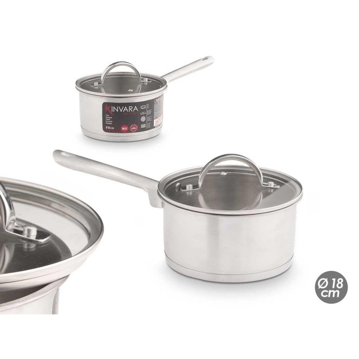 Cazo Induccion Tapa Cristal 18 Cm Kinvara (8 Unidades) Cazo Induccion Tapa Cristal 18 Cm Kinvara (8 Unidades)