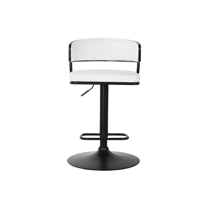 DKD Home Decor Taburete Moderno Blanco Metal Poliester Bucle 48 x 83.5 x 48.5 cm 1