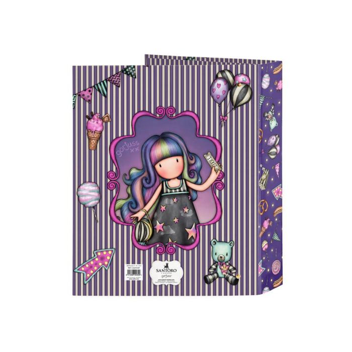 Carpeta de anillas Gorjuss Up and away Morado A4 27 x 33 x 6 cm 1