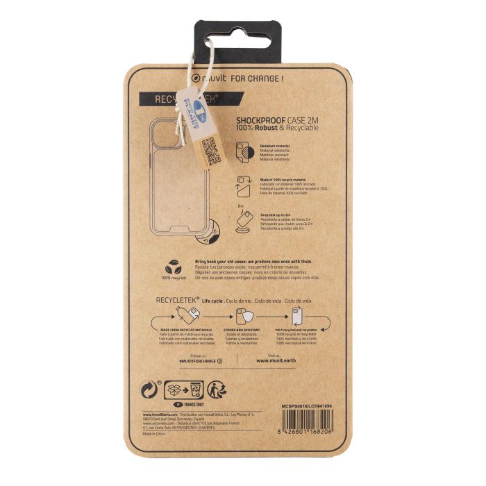 Muvit Funda Shockproof 2M para Apple iPhone - Protección contra caídas, 100% reciclado 5 Muvit Funda Shockproof 2M para Apple iPhone - Protección contra caídas, 100% reciclado 5