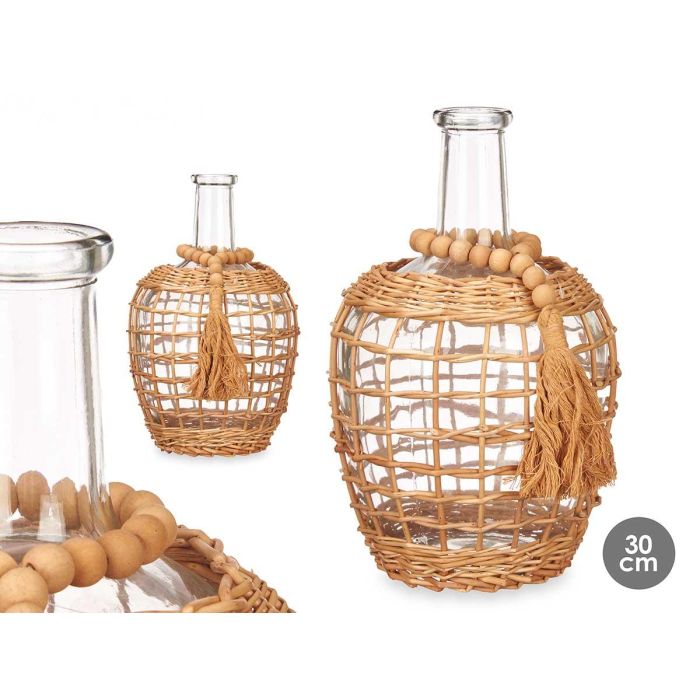 Botella Cristal 30Cm Mimbre Giftdecor (4 Unidades) Botella Cristal 30Cm Mimbre Giftdecor (4 Unidades)
