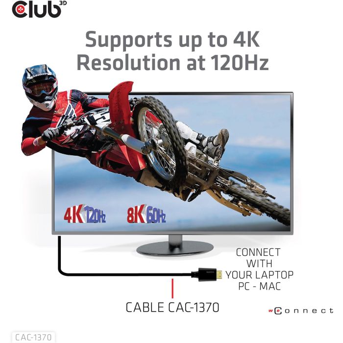 Club3D Cable HDMI 2.1 Ultra High Speed 10K HDR - Conector A a A, 1.5m 2 Club3D Cable HDMI 2.1 Ultra High Speed 10K HDR - Conector A a A, 1.5m 2