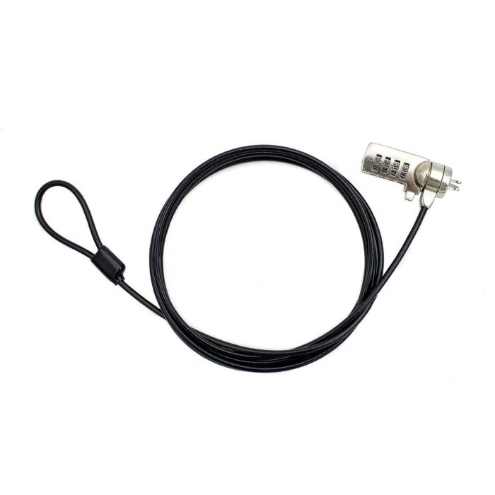 Nilox Cable de Seguridad Portátil con Combinación de 4 Dígitos, 1.8m, Acero, Negro