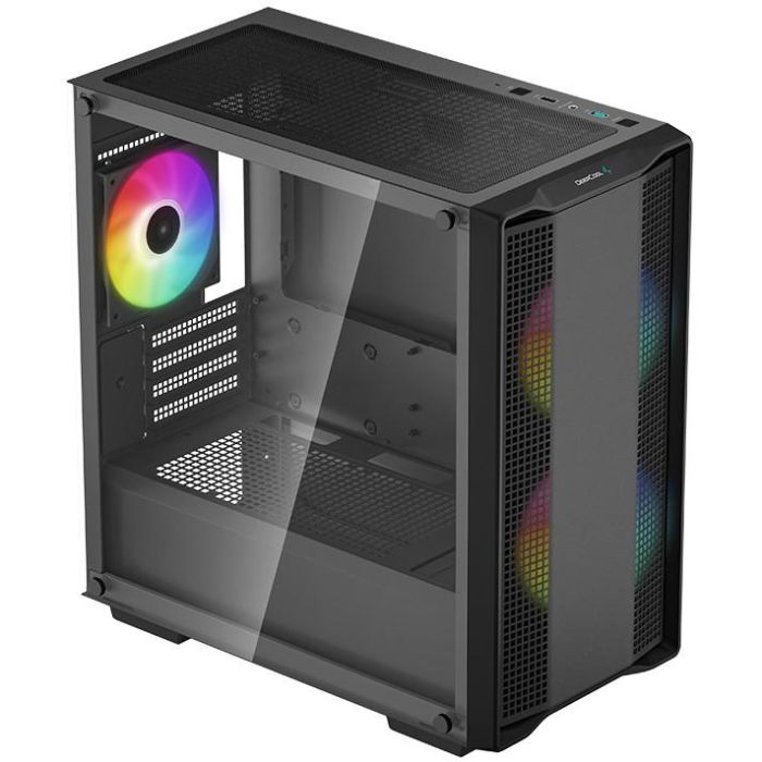 DeepCool CC360 ARGB Mini Tower PC Negro, compatible micro ATX/Mini-ITX con ventana lateral y filtro anti-polvo 7