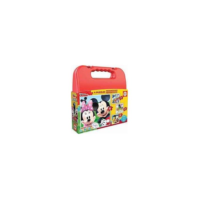 Puzzles progresivos mickey mouse 12-16-20-25 maletin 5 Puzzles progresivos mickey mouse 12-16-20-25 maletin 5