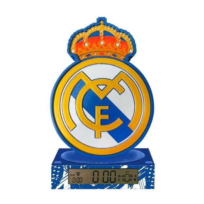 KIDS LICENSING Lámpara Despertador 3D Real Madrid con Himno - 15x15x25cm