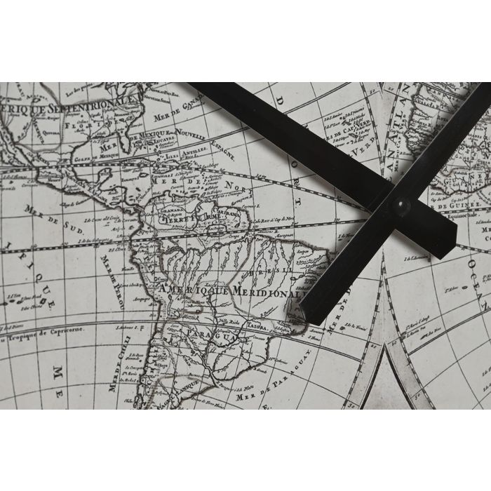 DKD Home Decor Reloj de Pared Loft Blanco Negro Metal MDF 6 x 65 x 62 cm (2 Unidades) 2