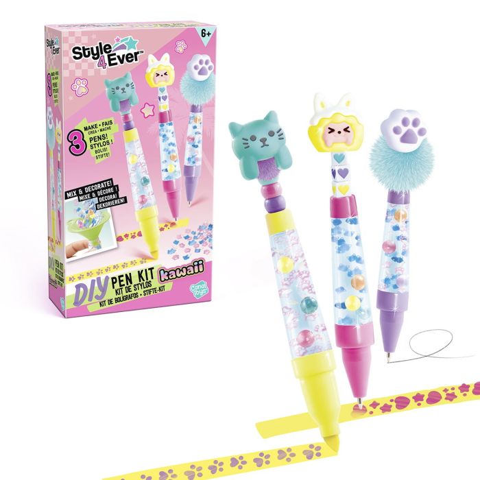 Canal Toys Ofg349 Pack Subrayador y Bolígrafos DIY para Decorar: Temática Kawaii y Yummy (2 Kits) 1
