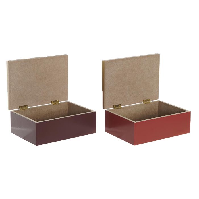 DKD Home Decor Caja Cozy boho 22 Marron Oscuro Terracota 12 x 6.5 x 17 cm (4 Unidades) 1