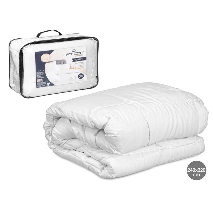 Giftdecor Relleno Nórdico de Poliéster Blanco 240x220 cm – Ideal para un descanso confortable en tu hogar (3 Unidades)