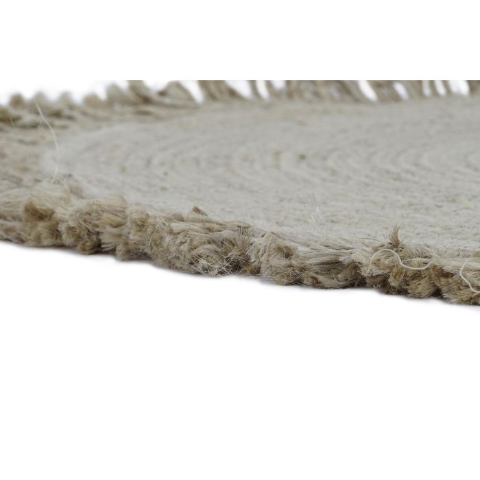 DKD Home Decor Alfombra Balines de Yute y Poliéster Natural 120x120 cm, 1.5 cm de grosor (2 Unidades) 2