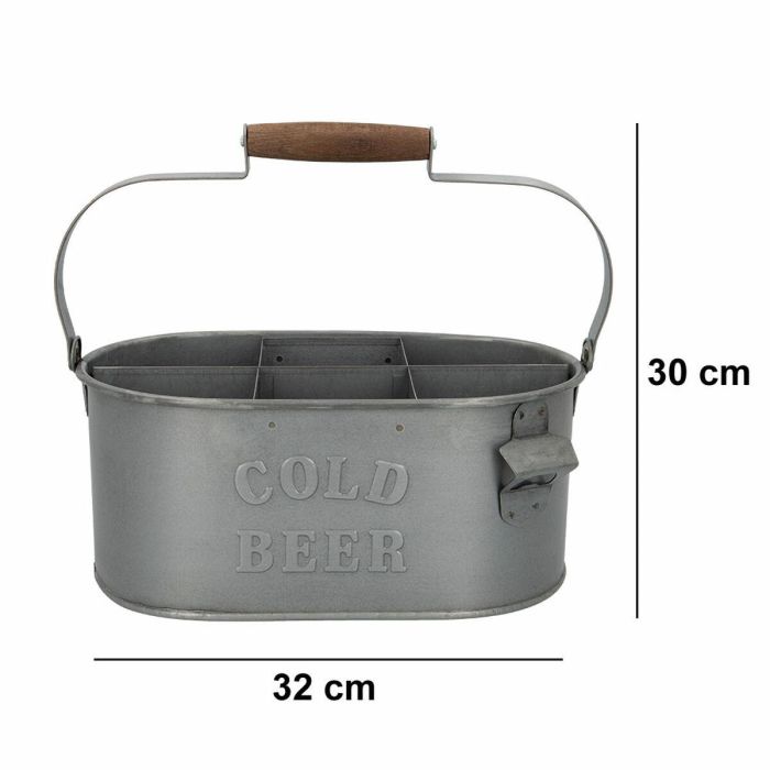 Cesta Decorativa Aktive Acero Galvanizado 35,5 x 16 x 19,5 cm Botellero (6 Unidades) 1 Cesta Decorativa Aktive Acero Galvanizado 35,5 x 16 x 19,5 cm Botellero (6 Unidades) 1