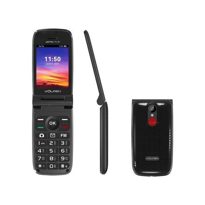 Volfen Telefono Movil Astro Flip Tipo Choncha Negro Volfen Telefono Movil Astro Flip Tipo Choncha Negro