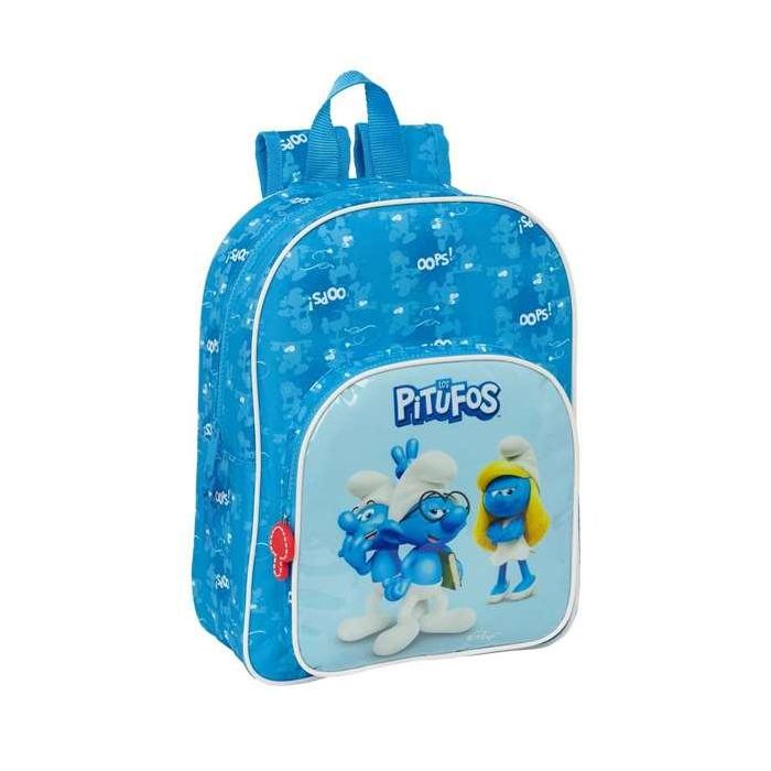 Mochila Escolar Los Pitufos Azul 26 x 34 x 11 cm