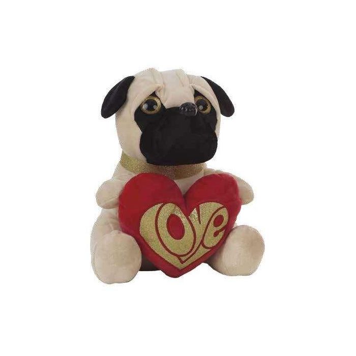Peluche pug dog corazón 32 cm Peluche pug dog corazón 32 cm