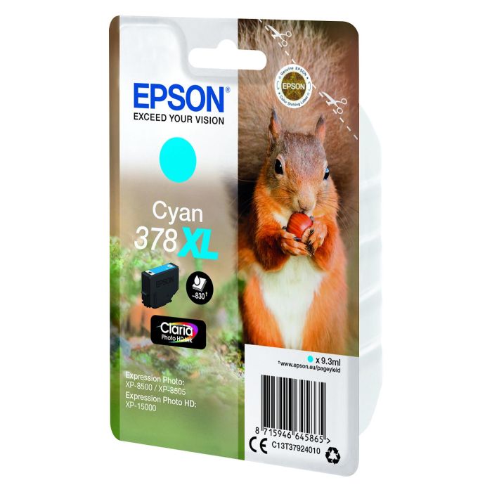 Epson 378XL Tinta Cian Claria Photo HD para XP-8500, XP-8505, XP-15000 2