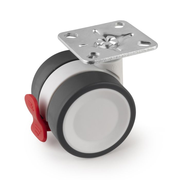 Emuca Lote de 4 ruedas Bowl 2 con placa de montaje, diámetro 50mm, Acero y Plástico 4 Emuca Lote de 4 ruedas Bowl 2 con placa de montaje, diámetro 50mm, Acero y Plástico 4