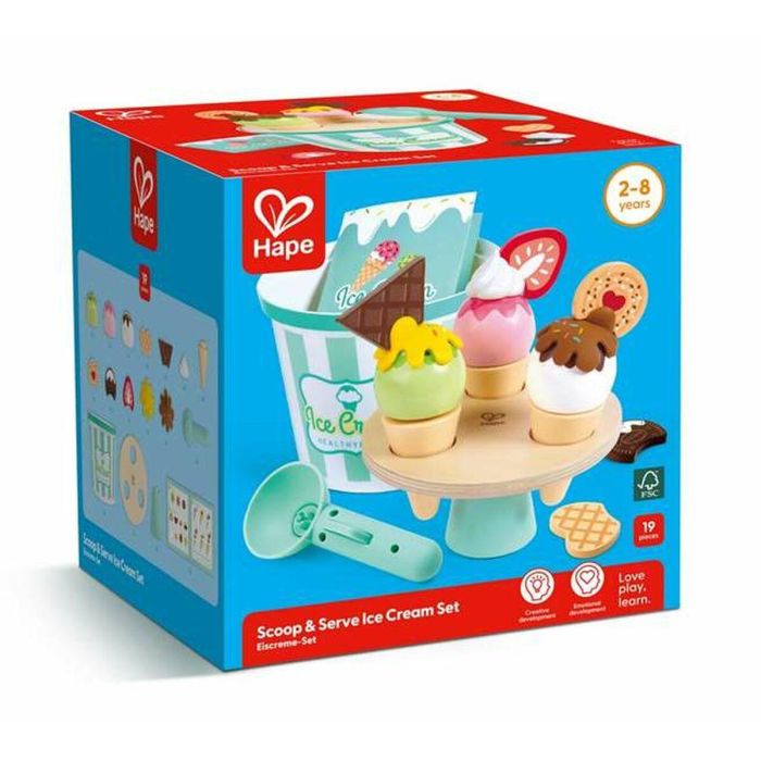 Hape 2-8Y Juego de Cubo de Helados Ice Cream Bucket Playset para Niños - Juguete de Simulación para Edades a Partir de 3 Años
