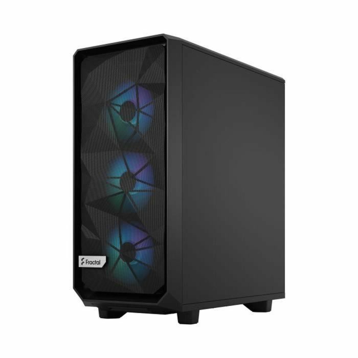 Fractal Design FRA7340172703839 Meshify 2 Compact Lite Torre ATX Negra con RGB y Cristal Templado Tintado para PC de Diseño