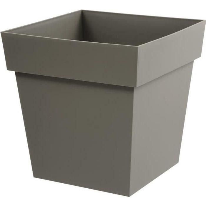 EDA Maceta cuadrada toscana - 39 x 39 x H 39 cm - 38 L - Taupe EDA Maceta cuadrada toscana - 39 x 39 x H 39 cm - 38 L - Taupe