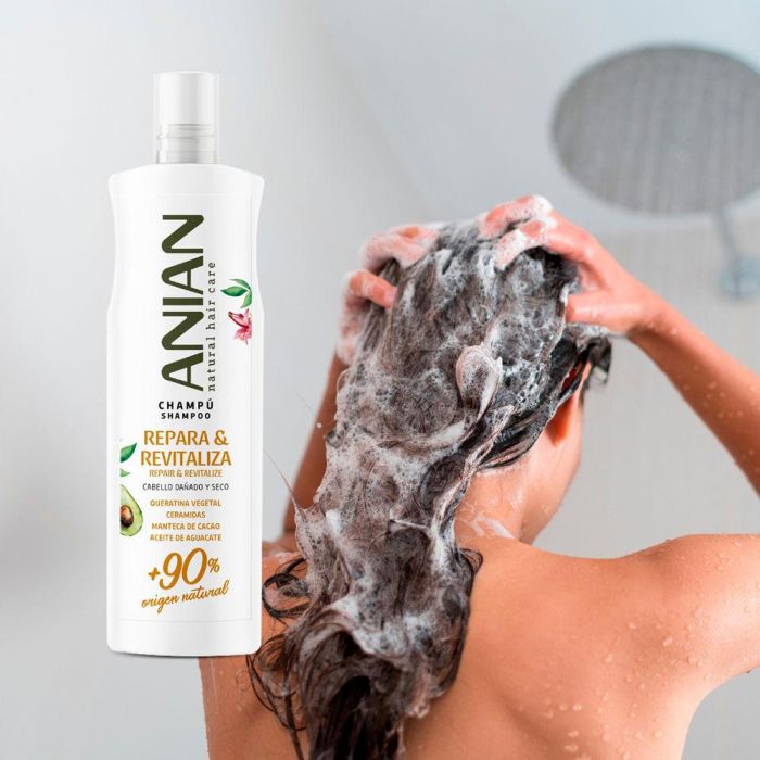 Anian Champú REPARA & REVITALIZA con Queratina Vegetal para Cabello Dañado y Seco, 400 ml 2