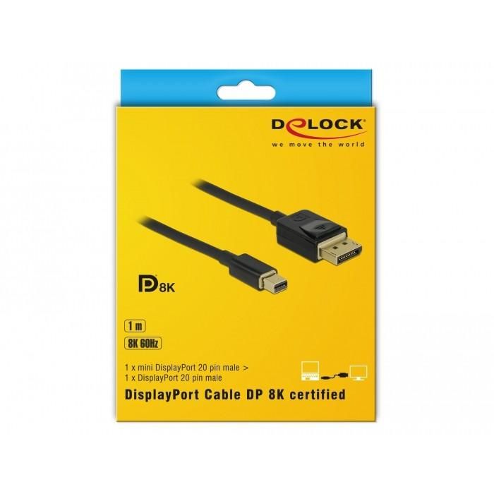 DELOCK Mini DisplayPort zu DisplayPort Kabel 8K 60Hz 1m DP 8K zertifiziert 2