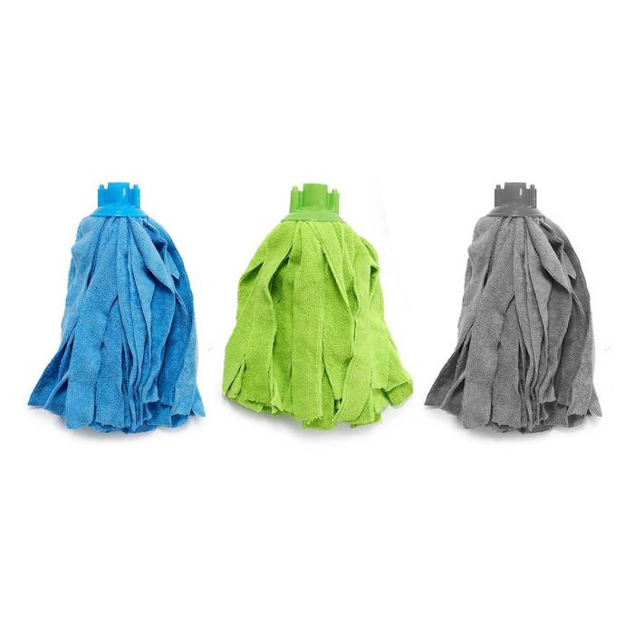 Arte Regal Fregona Microfibra 140Gr Tiras Surtidos Colores Azul, Gris, Verde. Dimensiones 9x26x9cm (Set de 12) 1
