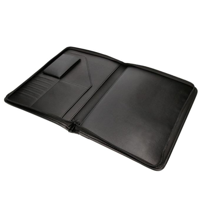 Carpeta Portafolios Cremallera Con Bolsa Para Movil Y Tarjetero Color Negro 260x355 mm 4