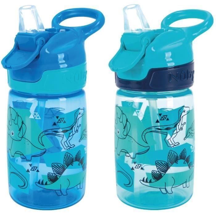 Nuby NUB0048526890453 Set de 2 botellas de agua Incredible Gulp 360 ml Dinosaurios