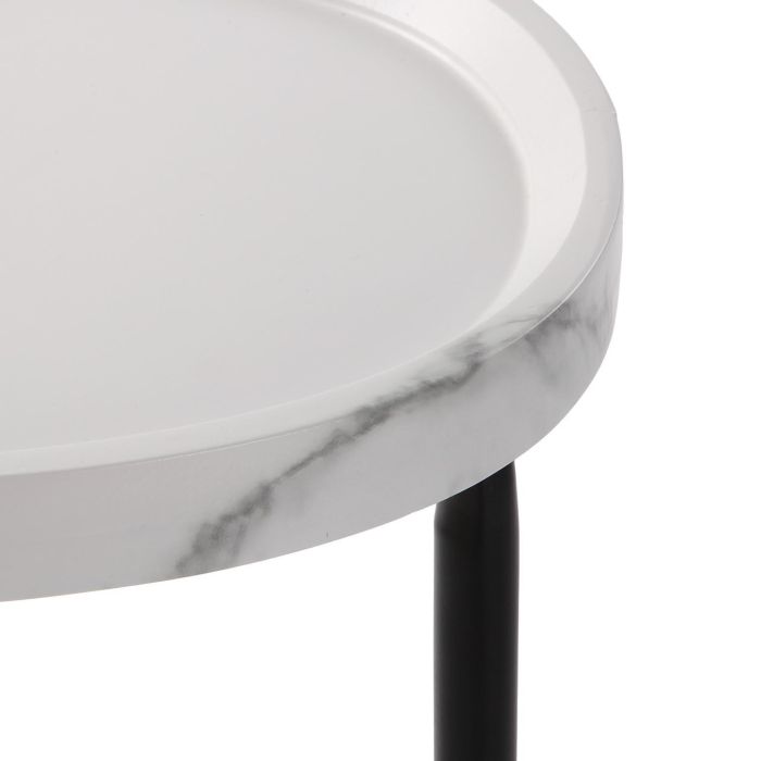 Mesa Auxiliar Nela Versa Efecto Mármol Blanco 30x60x45 cm 3